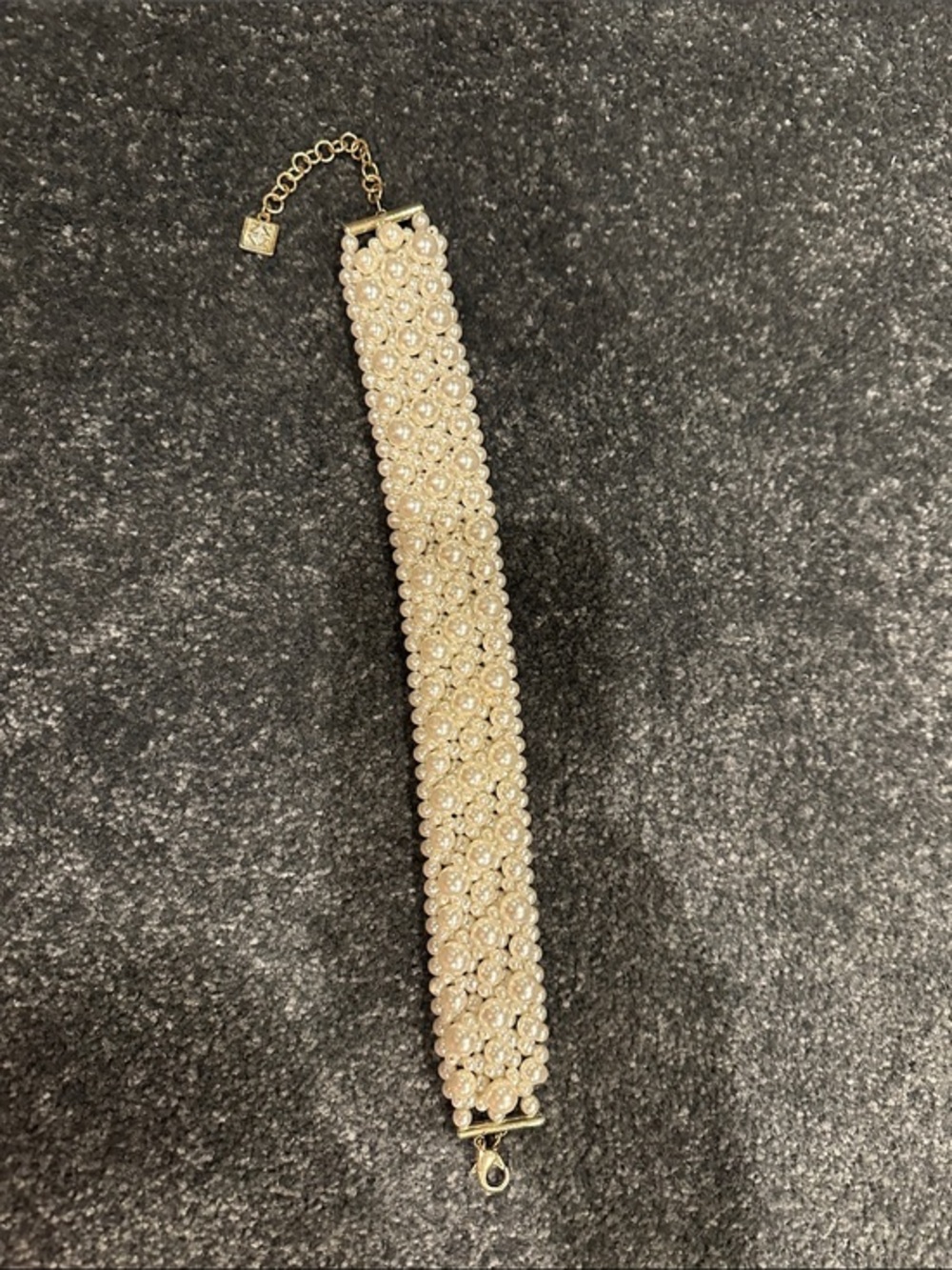 Pearl Cluster Choker Necklace in Ivory with Gold Accents